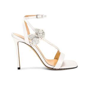MACH & MACH Wonder Tulip Petite Satin Sandal in White 41 Italian